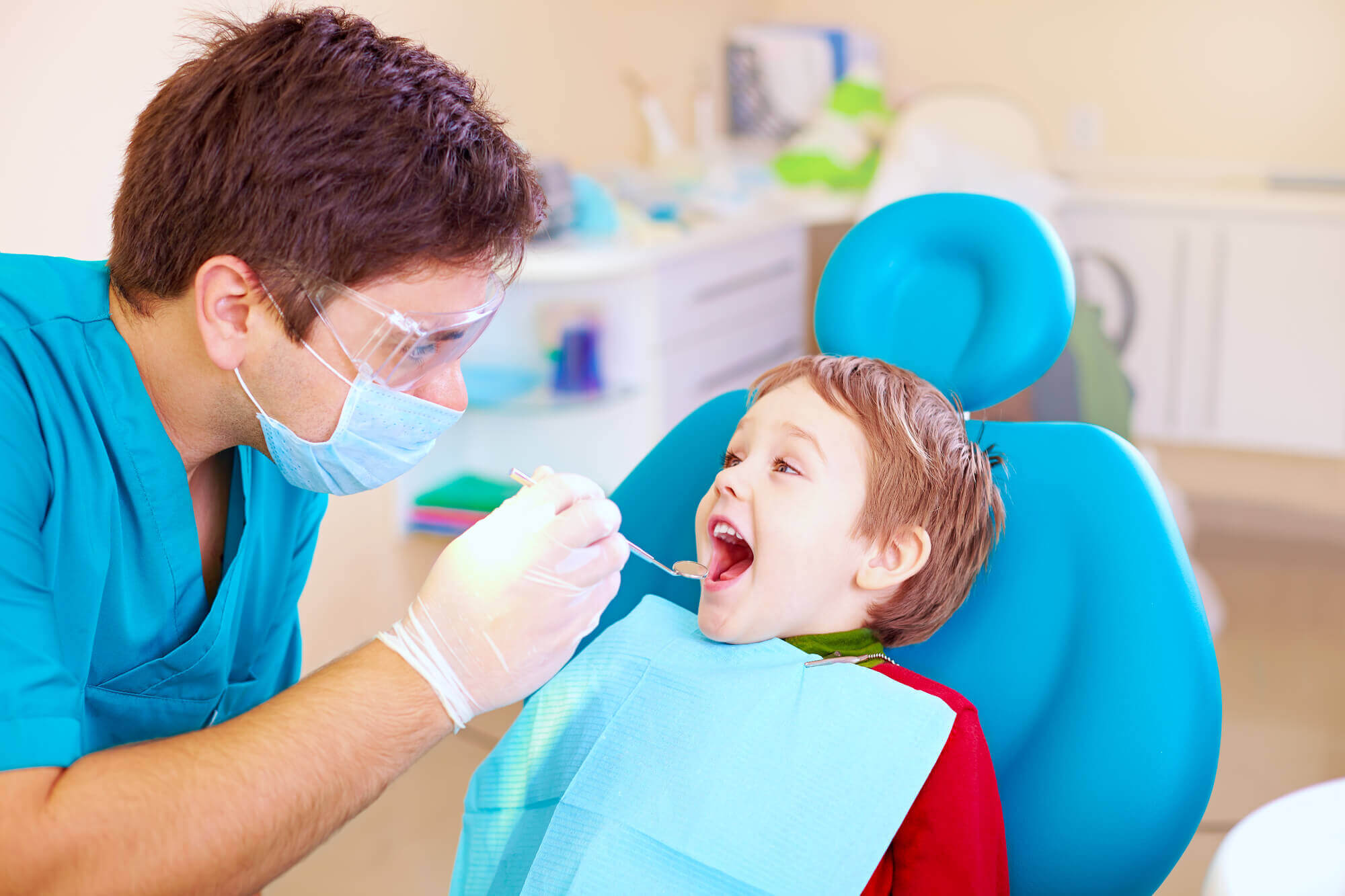 Small Kid Patient Visiting Specialist In Dental Clinic